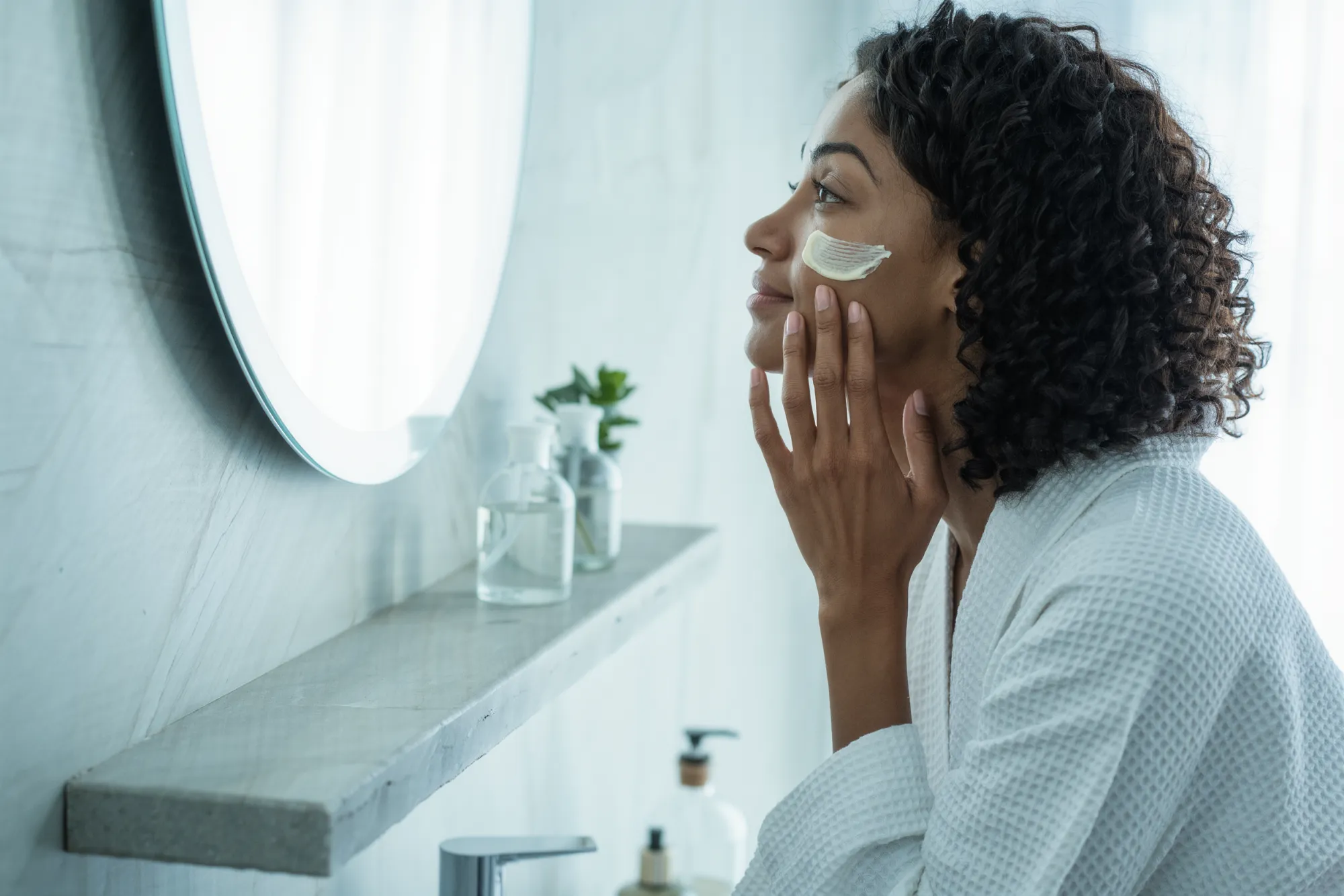 A quiet moment for a daily skincare routine